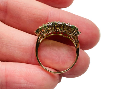 9ct Gold Peridot & Diamond Ring