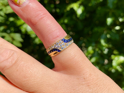 Vintage 18ct Gold Sapphire & Diamond Ring