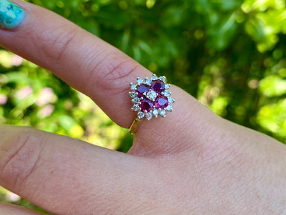 Vintage 18ct Gold Ruby & Diamond Ring