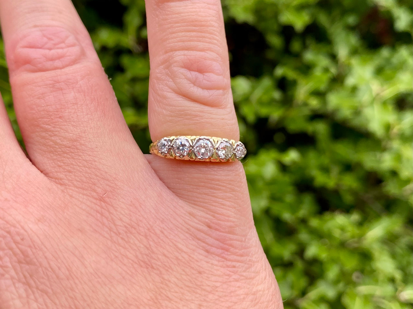 Vintage 18ct Gold Five-Stone Diamond Ring