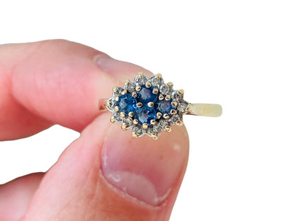 9ct Gold Sapphire & Diamond Ring