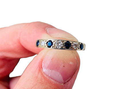 Vintage 9ct Gold Sapphire & Diamond Ring