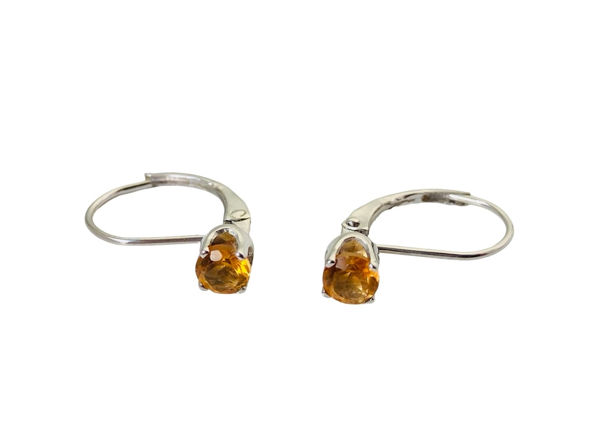 14ct Gold Citrine Hoop Earrings