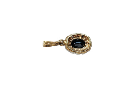 Vintage 9ct Gold Sapphire & Diamond Pendant