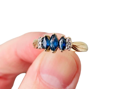 9ct Gold Sapphire & Diamond Ring