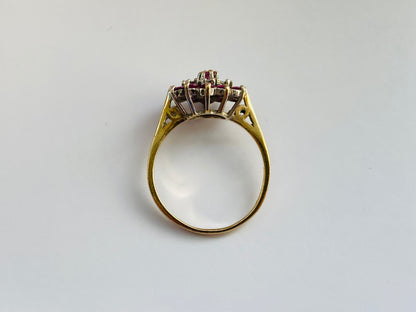 Vintage 9ct Gold Ruby & Diamond Ring