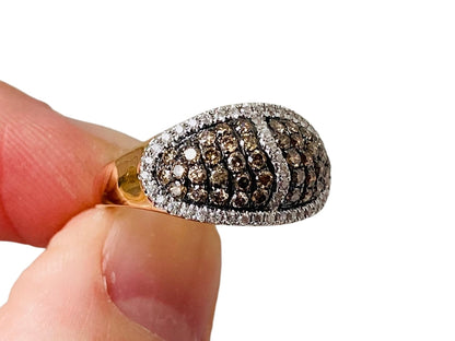 18ct Gold Champagne & White Diamond Ring