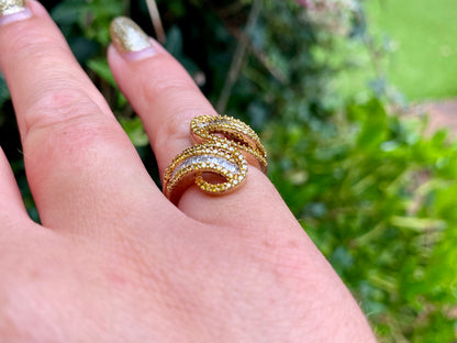 9ct Gold Yellow & White Diamond Ring