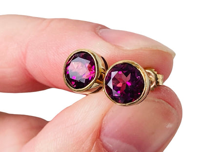 9ct Gold Purple/Pink Tourmaline Earrings