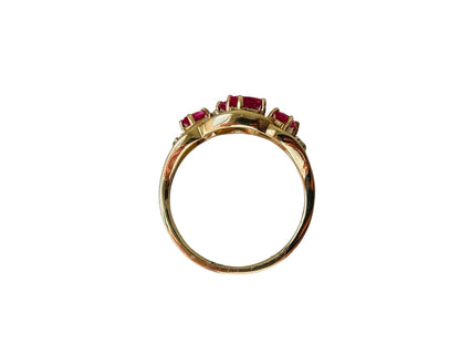9ct Gold Pink Topaz & Diamond Ring