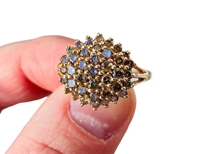 9ct Gold Champagne Diamond Ring