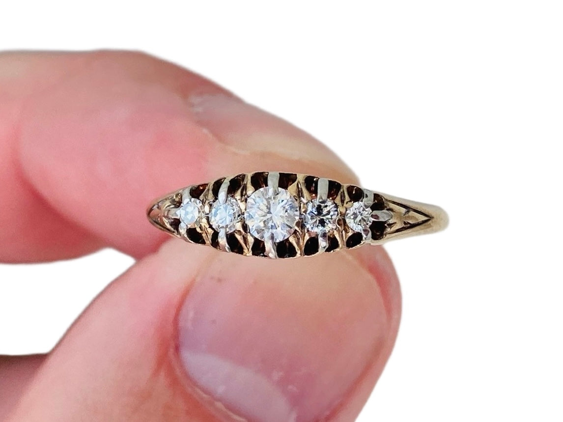 Antique 18ct Gold Five-Stone Diamond Ring