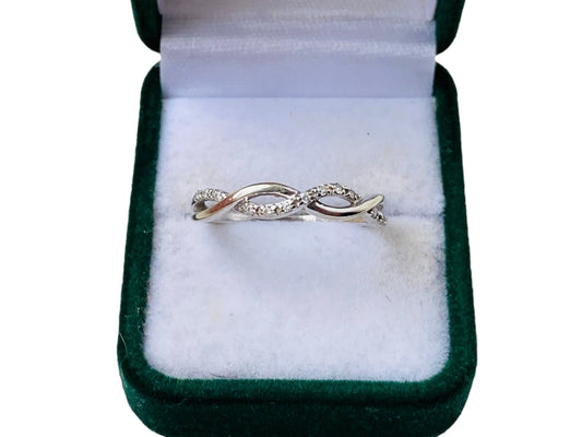 9ct Gold Diamond Twist Ring