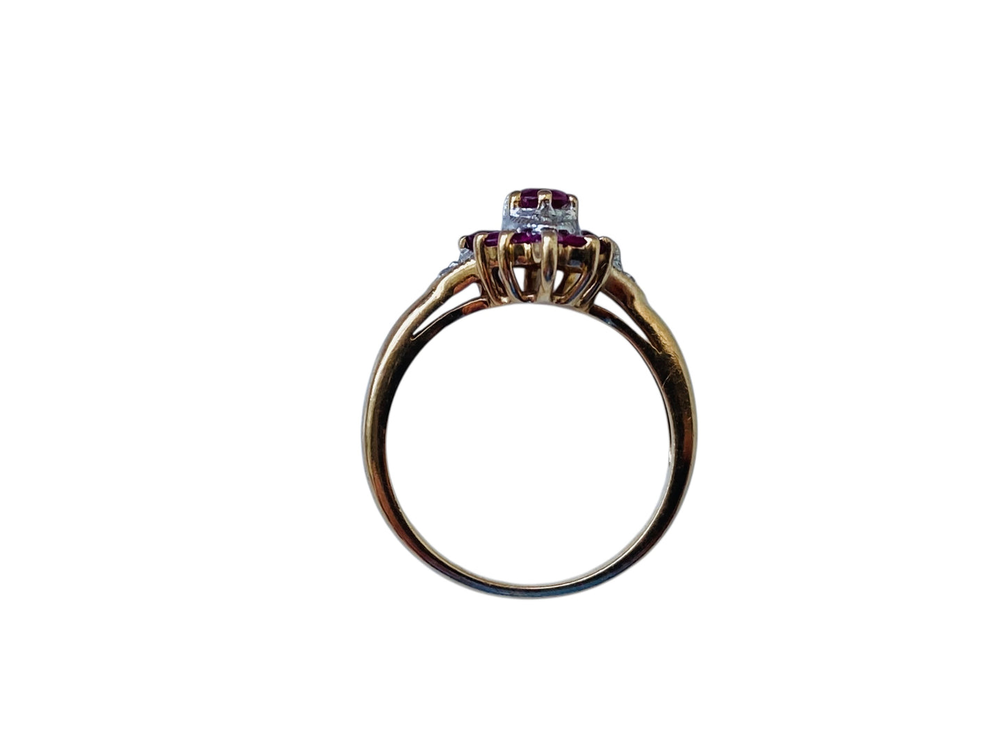 Vintage 9ct Gold Ruby & Diamond Ring