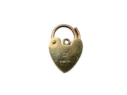 Vintage 9ct Gold Heart Padlock Clasp