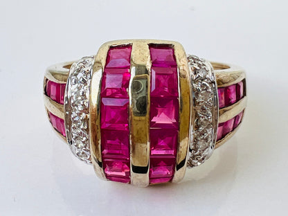 9ct Gold Ruby & Diamond Ring