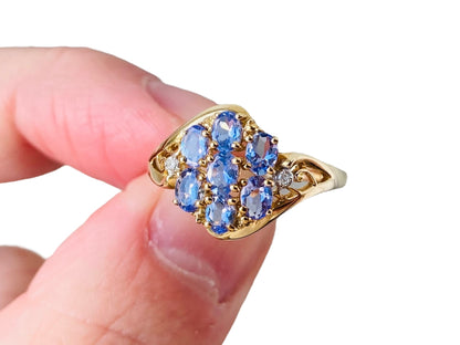 9ct Gold Tanzanite & Diamond Ring