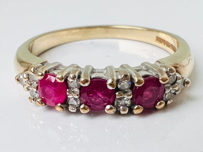 9ct Gold Ruby & Diamond Ring