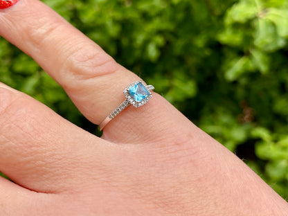 9ct Gold Topaz & Diamond Ring