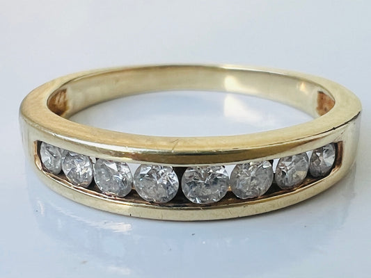 9ct Gold Nine-Stone Diamond Ring