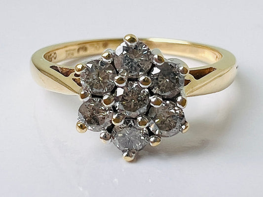 18ct Gold 0.50ct Diamond Daisy Ring