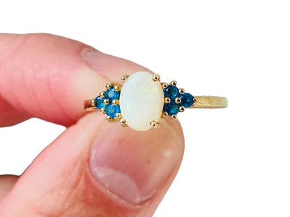 9ct Gold Opal & Apatite ring