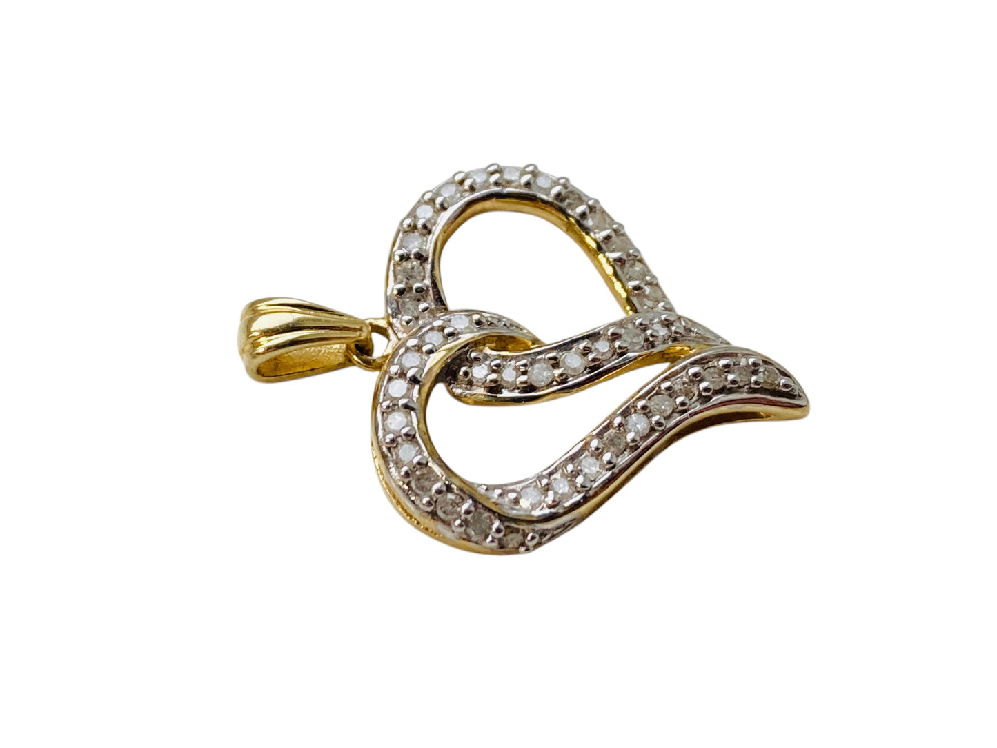 9ct Gold Diamond Heart Pendant