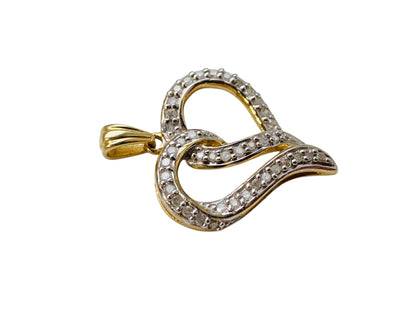 9ct Gold Diamond Heart Pendant