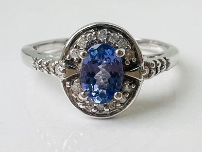 9ct Gold Tanzanite & Diamond Ring
