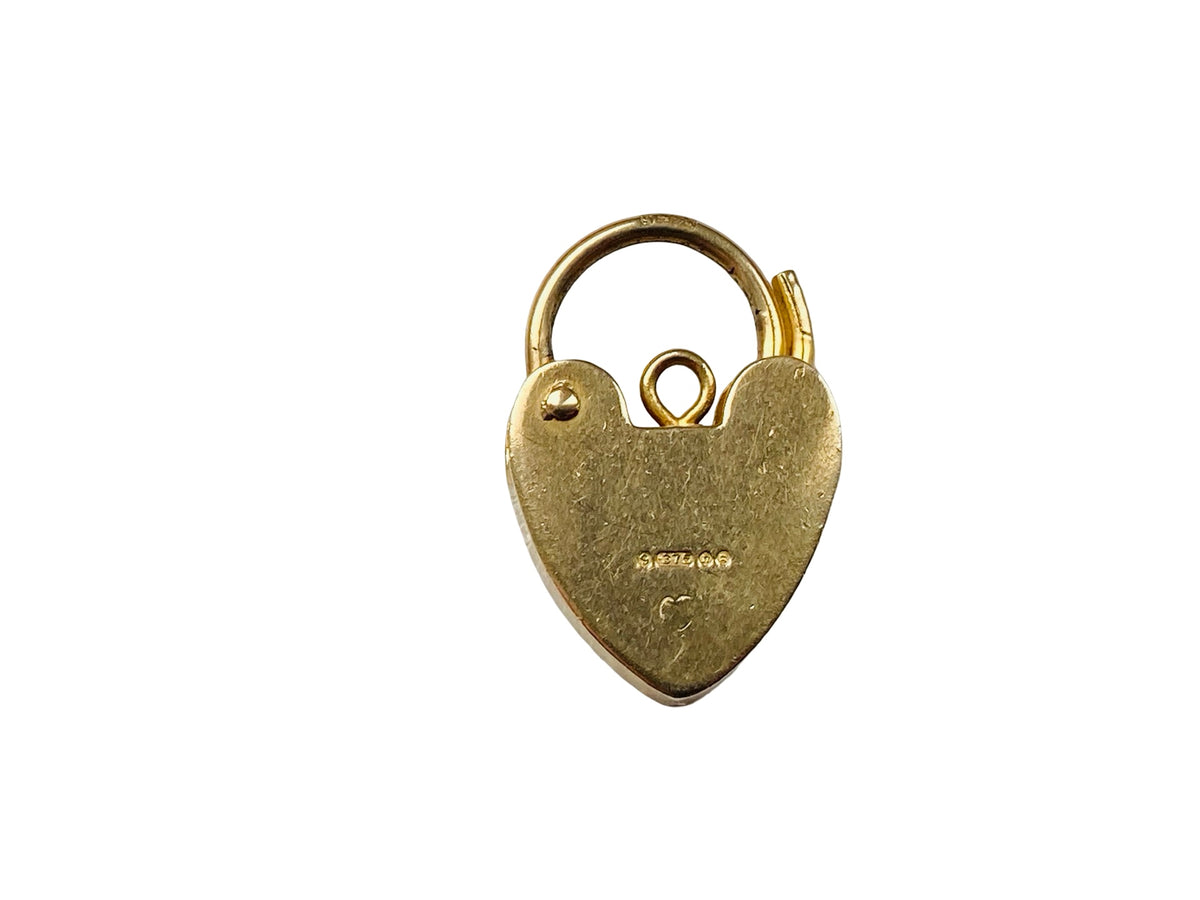 Vintage 9ct Gold Heart Padlock Clasp