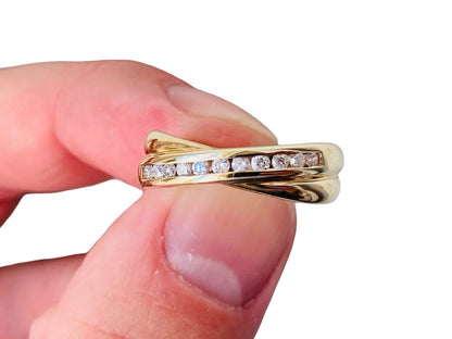 9ct Gold Diamond Crossover Ring