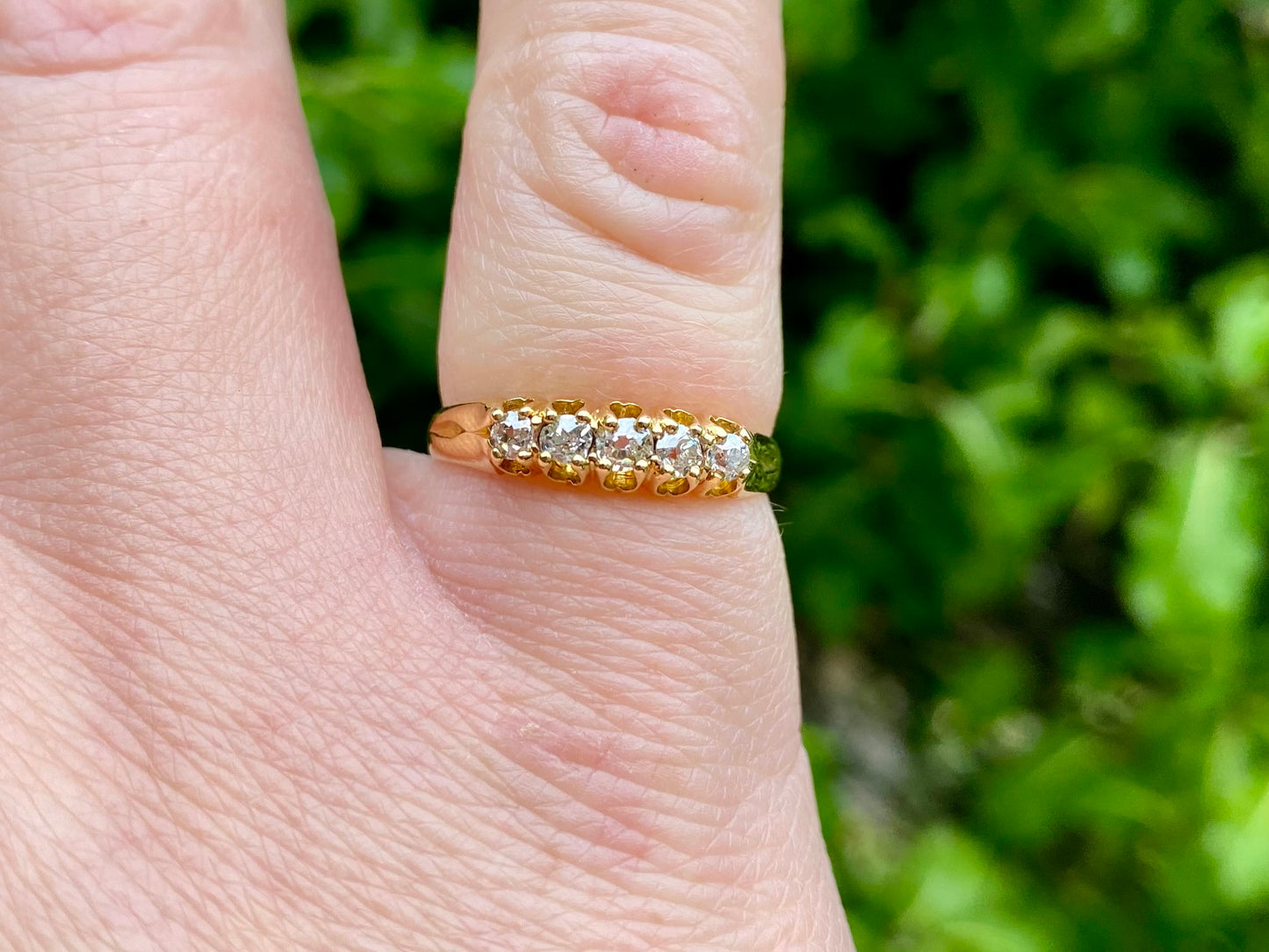 Antique Victorian 18ct Gold Five-Stone Diamond Ring