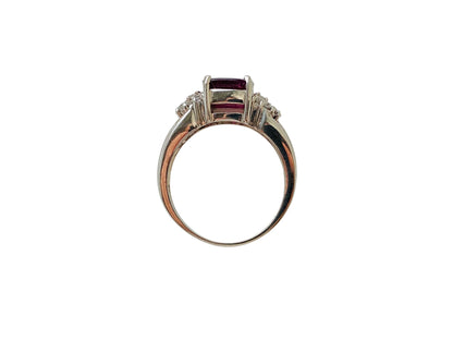 9ct Gold Rhodolite Garnet & Diamond Ring