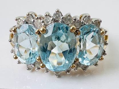 9ct Gold Topaz & Diamond Ring