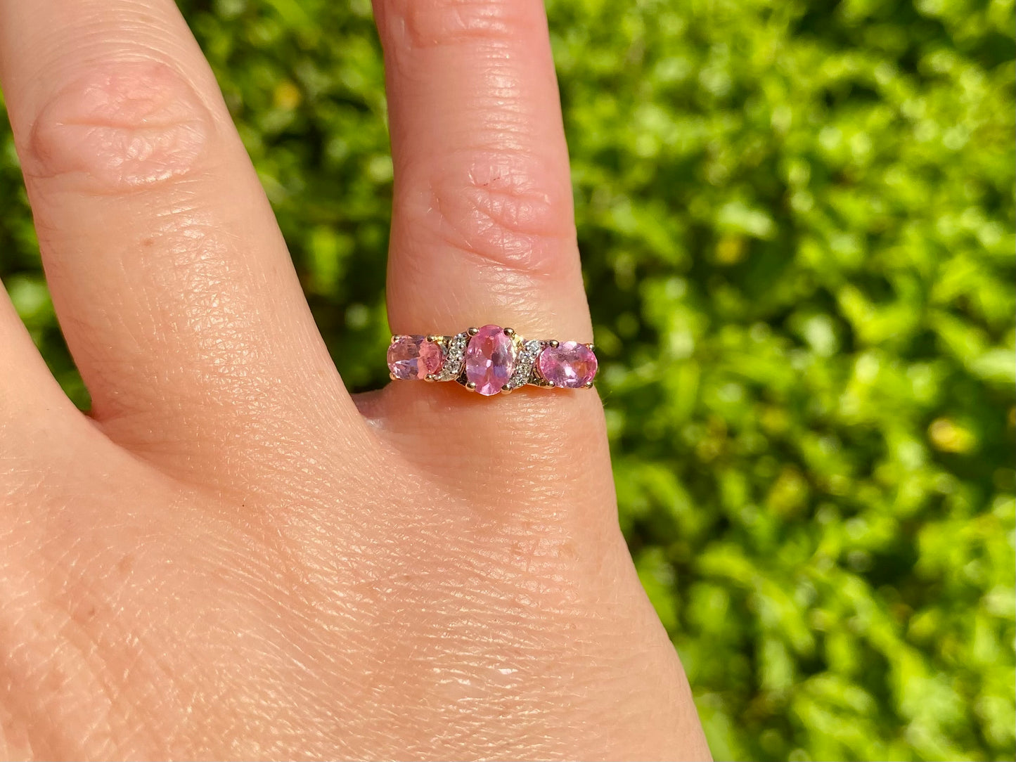 9ct Gold Pink Sapphire & Diamond Ring
