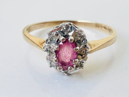 9ct Gold Ruby & Diamond Ring