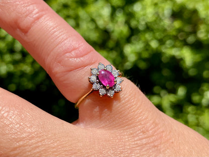 9ct Gold Ruby & Diamond Ring