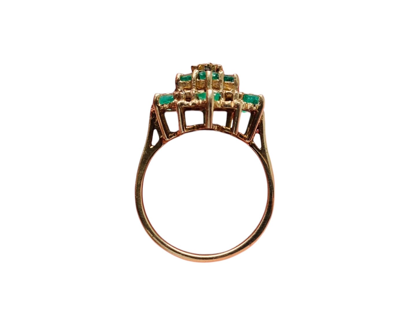 Vintage 9ct Gold Emerald & Diamond Ring