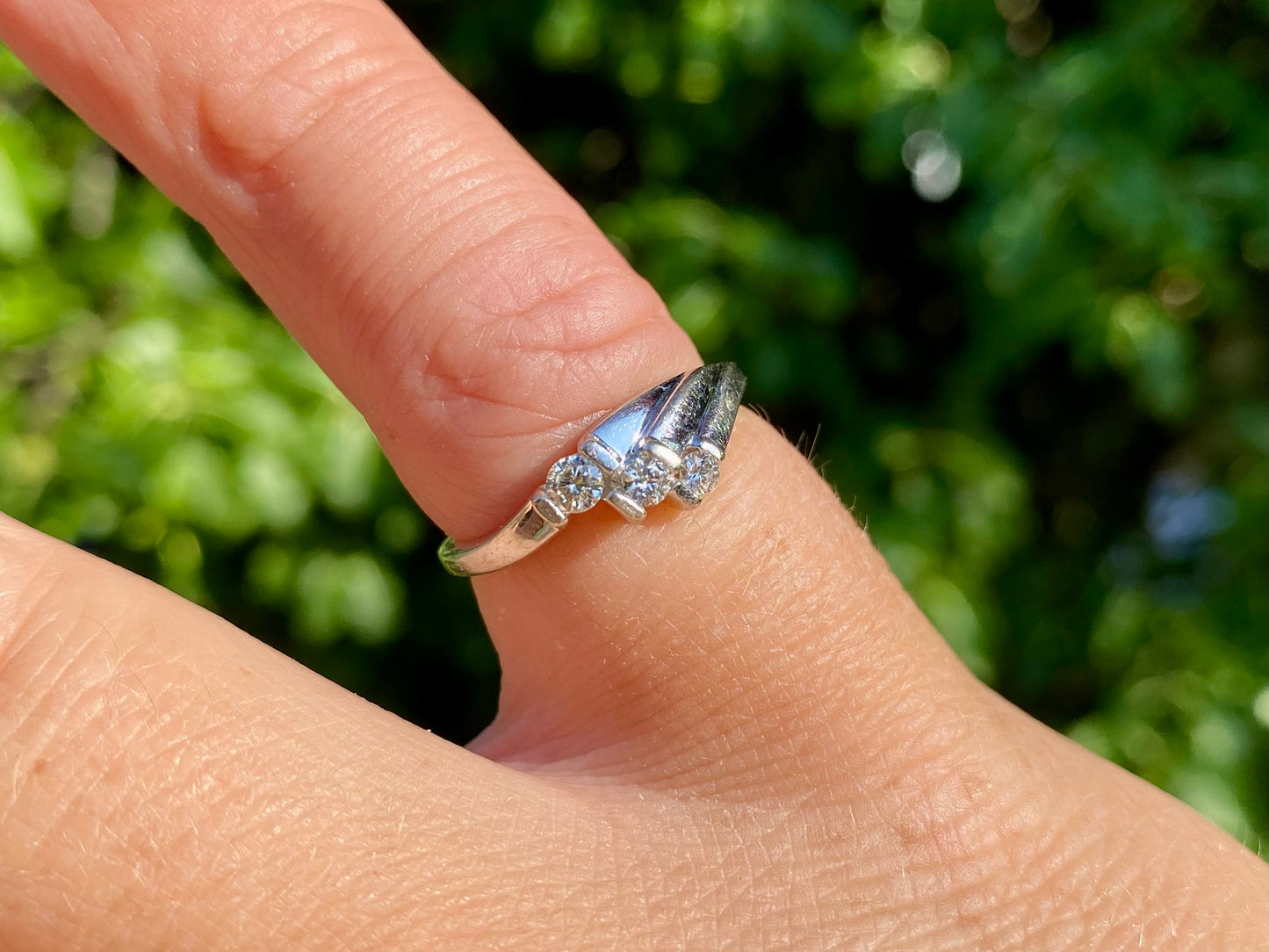 9ct Gold Three-Stone Diamond Ring
