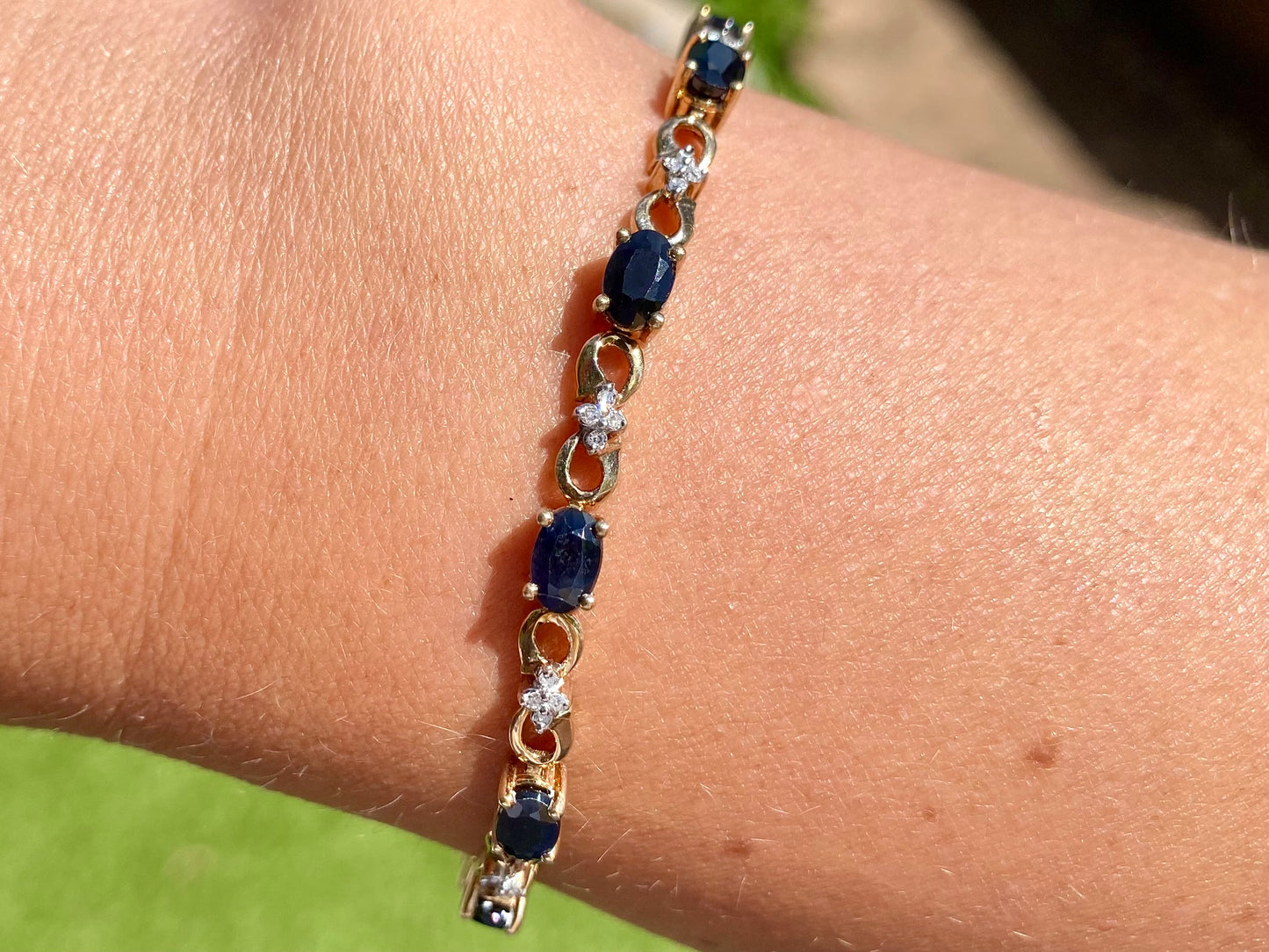 9ct Gold Sapphire & Diamond Bracelet