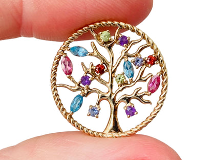 9ct Gold Diamond Tree Of Life Pendant