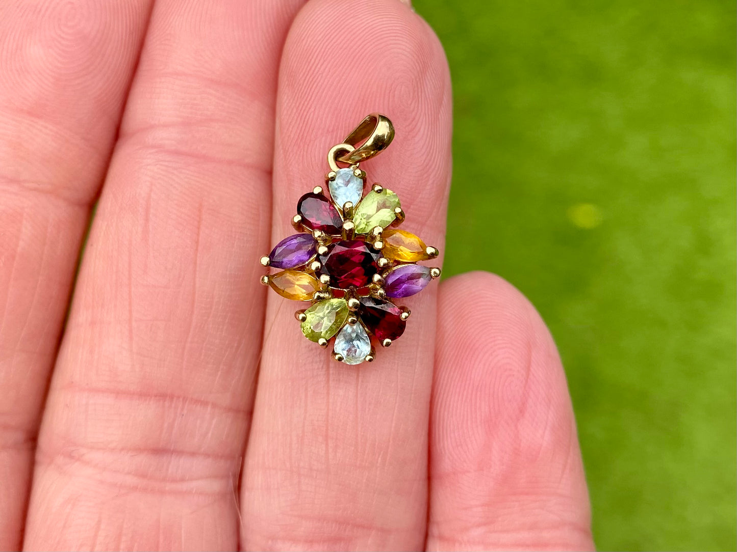 9ct Gold Multi-Gemstone Pendant