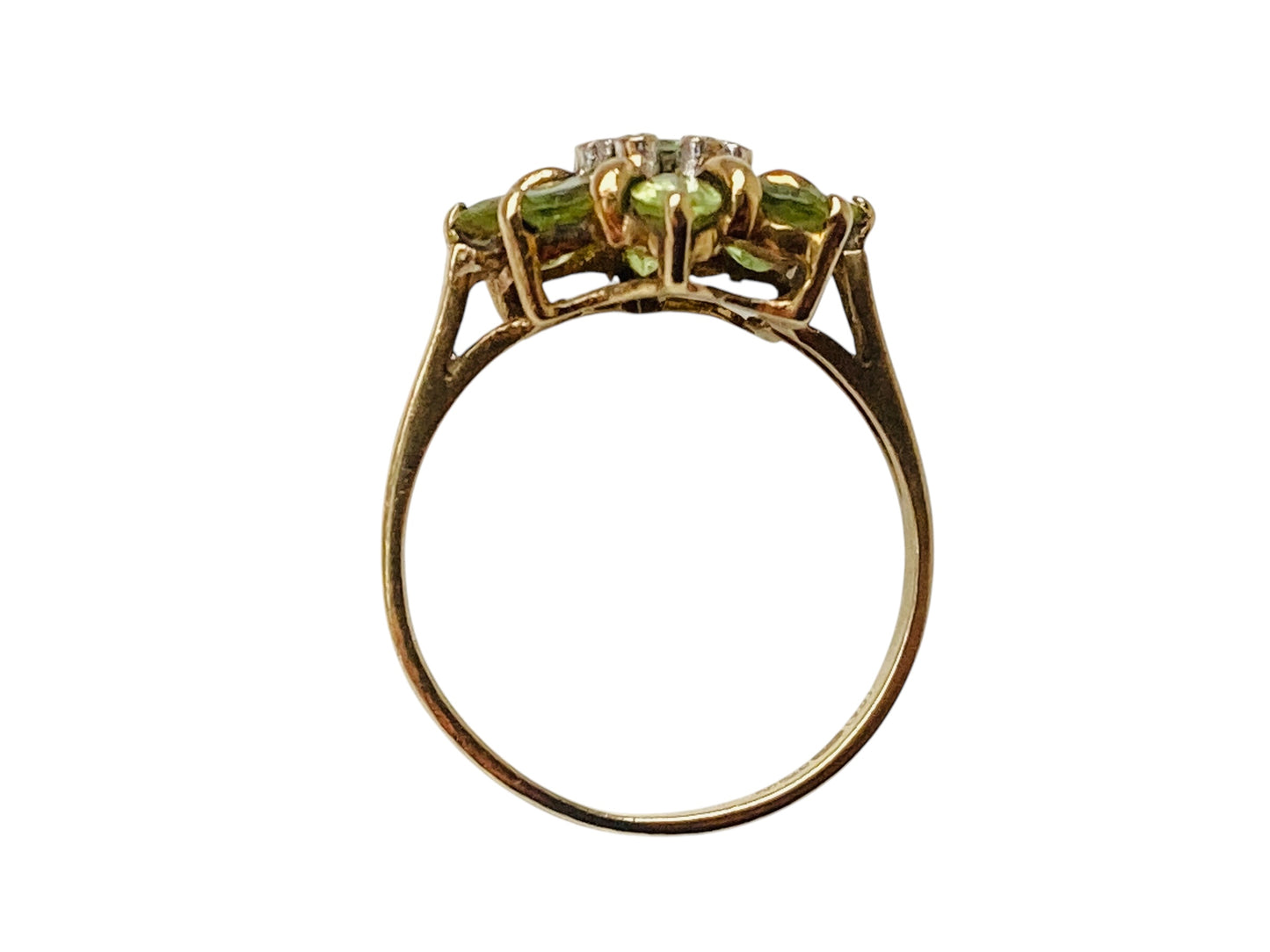 9ct Gold Peridot & Diamond Ring