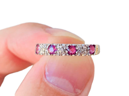 Vintage 9ct Gold Ruby & Diamond Ring