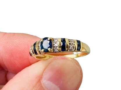 14ct Gold Sapphire & Diamond Ring