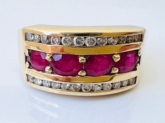 9ct Gold Ruby & Diamond Ring