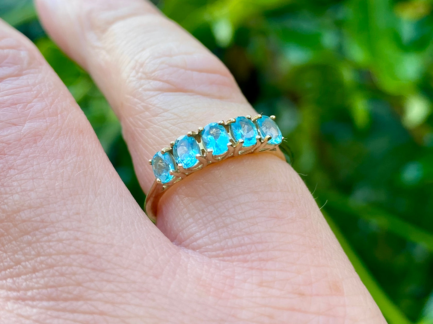 9ct Gold Blue Zircon Ring