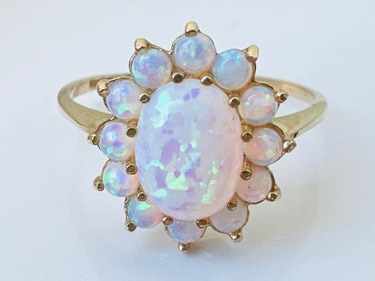 9ct Gold Synthetic Opal Ring