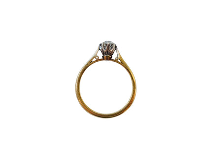 Antique 18ct Gold Old-Cut Diamond Solitaire Ring