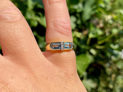 18ct Gold Aquamarine Diamond Ring